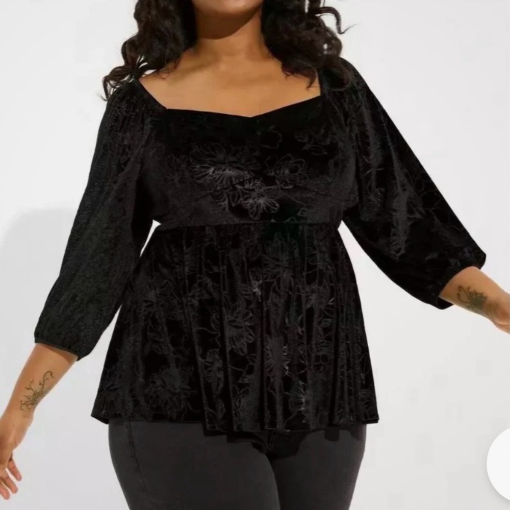 Torrid Velvet Corset Peplum Top NWT